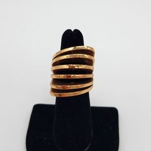 Vita Fede Futuro Cut Ring 24K Gold-Plated NEW